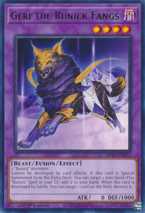 Geri the Runick Fangs MP23-EN251 card from 25th Anniversary Tin: Dueling Heroes Mega Pack