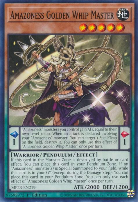 Amazoness Golden Whip Master MP23-EN219 card from 25th Anniversary Tin: Dueling Heroes Mega Pack
