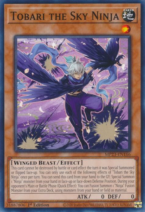 Tobari the Sky Ninja MP23-EN166 card from 25th Anniversary Tin: Dueling Heroes Mega Pack