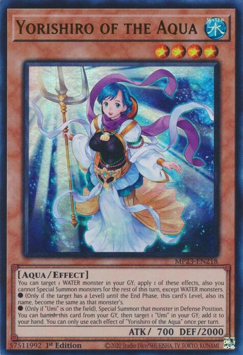 Yorishiro of the Aqua MP23-EN218 card from 25th Anniversary Tin: Dueling Heroes Mega Pack