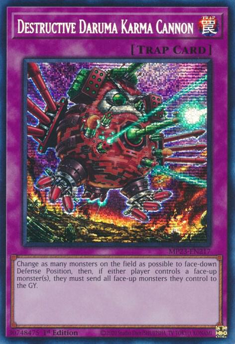 Destructive Daruma Karma Cannon MP23-EN217 card from 25th Anniversary Tin: Dueling Heroes Mega Pack