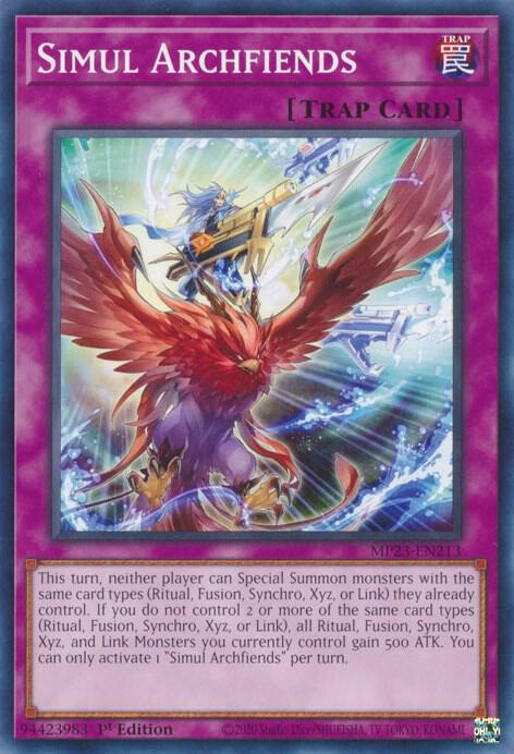 Simul Archfiends MP23-EN213 card from 25th Anniversary Tin: Dueling Heroes Mega Pack