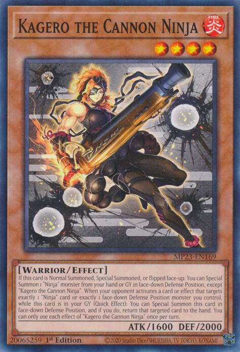 Kagero the Cannon Ninja MP23-EN169 card from 25th Anniversary Tin: Dueling Heroes Mega Pack