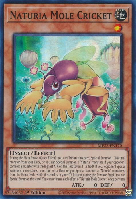 Naturia Mole Cricket MP23-EN170 card from 25th Anniversary Tin: Dueling Heroes Mega Pack
