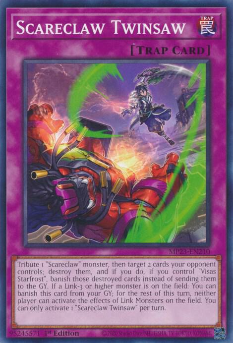 Scareclaw Twinsaw MP23-EN210 card from 25th Anniversary Tin: Dueling Heroes Mega Pack