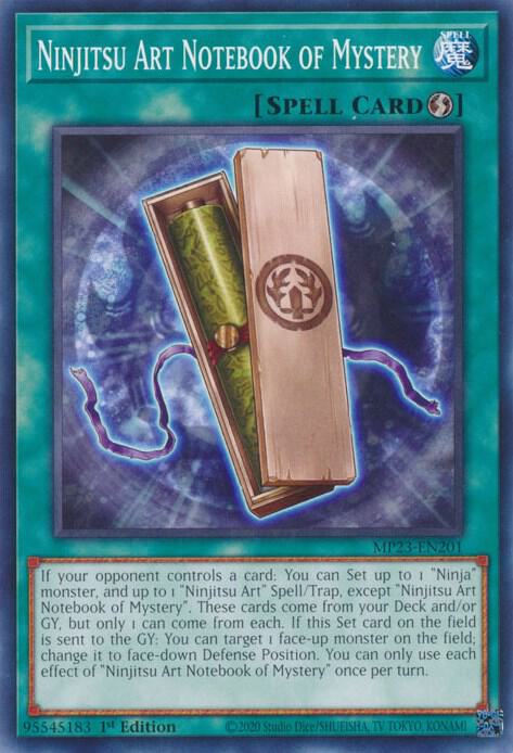 Ninjitsu Art Notebook of Mystery MP23-EN201 card from 25th Anniversary Tin: Dueling Heroes Mega Pack