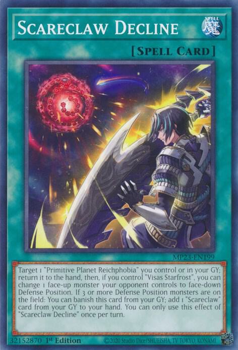 Scareclaw Decline MP23-EN199 card from 25th Anniversary Tin: Dueling Heroes Mega Pack