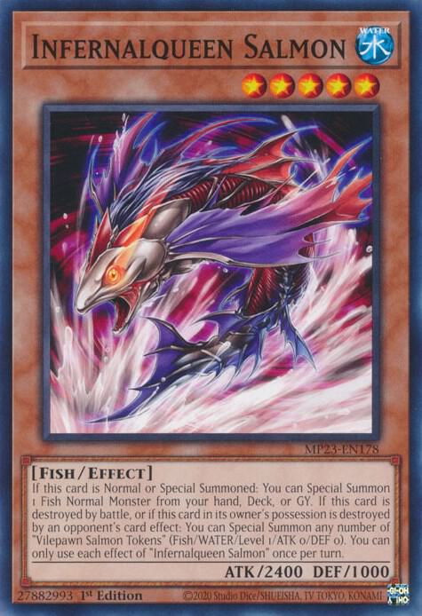 Infernalqueen Salmon MP23-EN178 card from 25th Anniversary Tin: Dueling Heroes Mega Pack