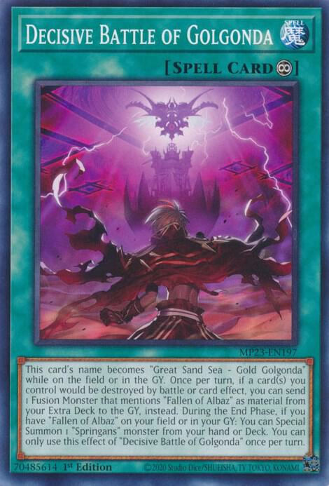 Decisive Battle of Golgonda MP23-EN197 card from 25th Anniversary Tin: Dueling Heroes Mega Pack