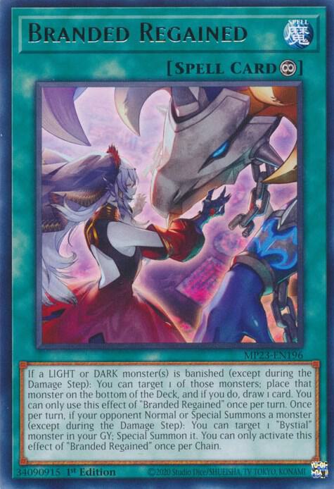 Branded Regained MP23-EN196 card from 25th Anniversary Tin: Dueling Heroes Mega Pack