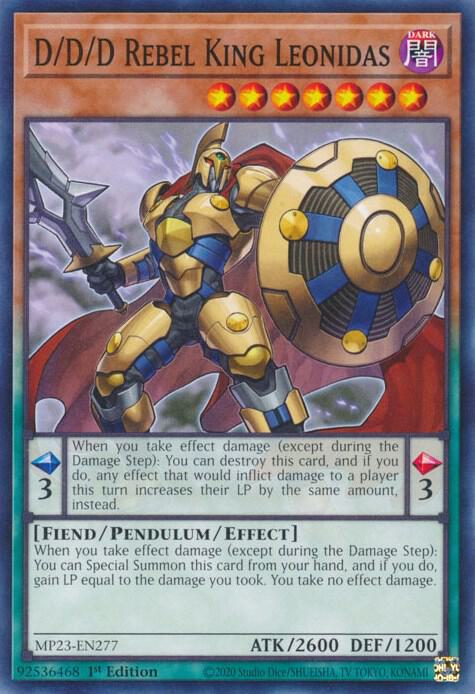 D/D/D Rebel King Leonidas MP23-EN277 card from 25th Anniversary Tin: Dueling Heroes Mega Pack
