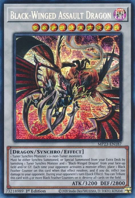 Black-Winged Assault Dragon MP23-EN187 card from 25th Anniversary Tin: Dueling Heroes Mega Pack