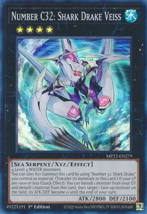 Number C32: Shark Drake Veiss MP23-EN279 card from 25th Anniversary Tin: Dueling Heroes Mega Pack
