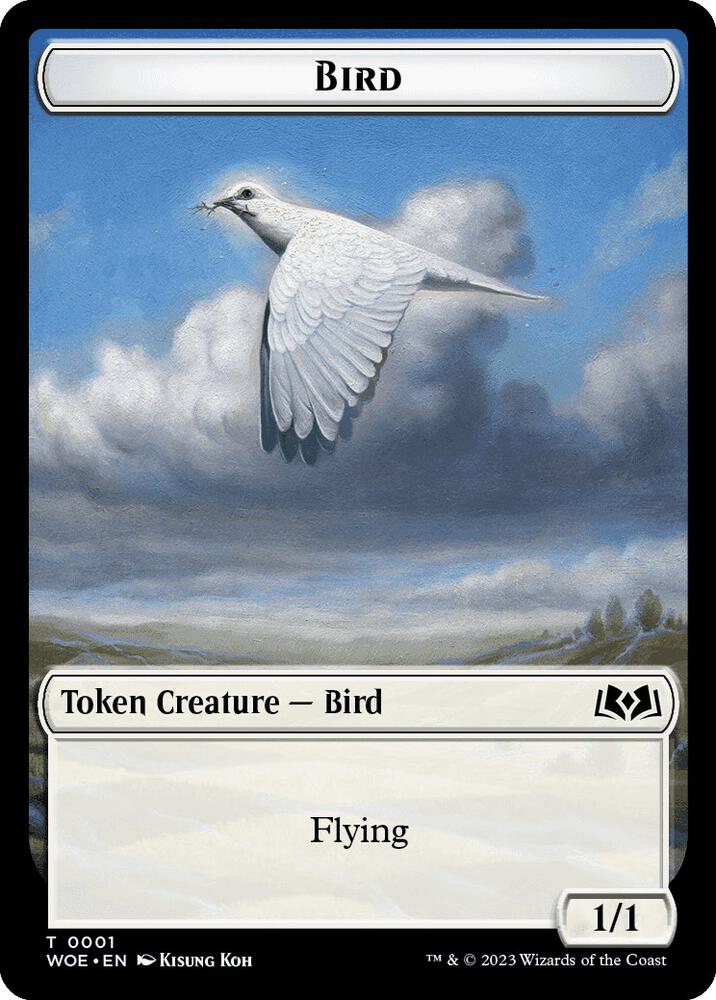 Bird // Food Double-Sided Token 1 // 10 card from Wilds of Eldraine