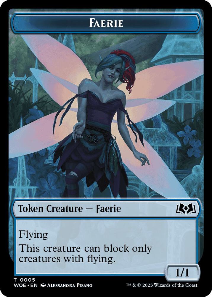 Faerie // Food Double-Sided Token 5 // 11 card from Wilds of Eldraine