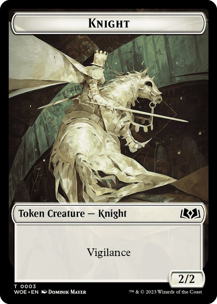 Knight // Food Double-Sided Token 3 // 10 card from Wilds of Eldraine