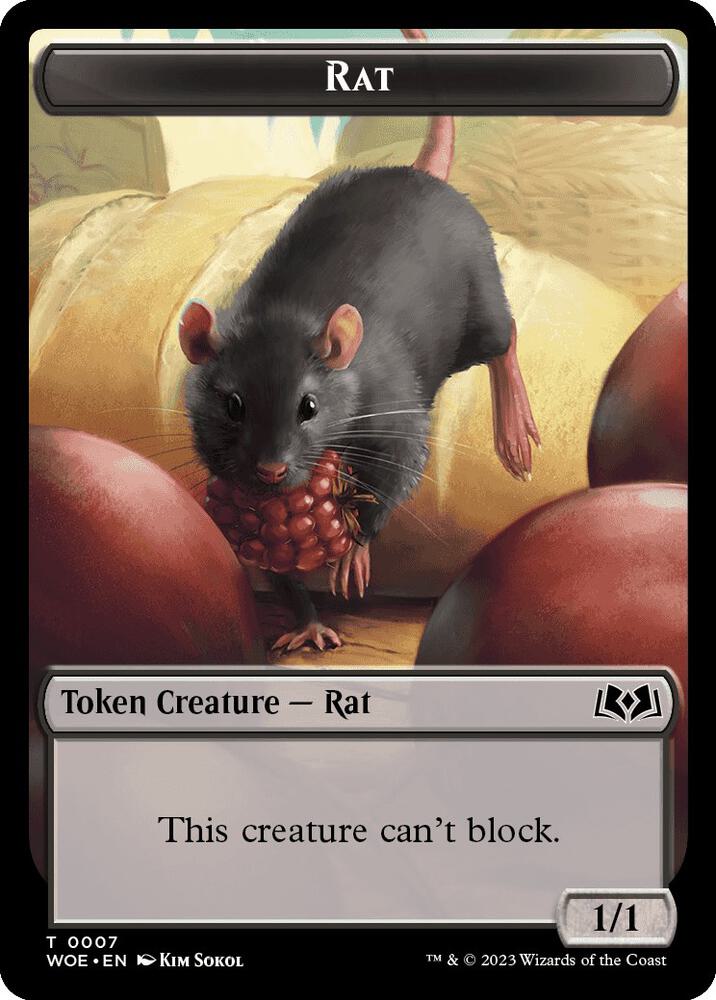 Rat // Food Double-Sided Token 7 // 10 card from Wilds of Eldraine