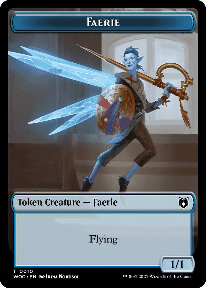Faerie // Human Double-Sided Token 10 // 2 card from Commander: Wilds of Eldraine
