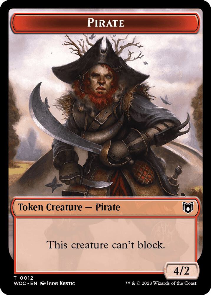 Pirate // Human Double-Sided Token 12 // 2 card from Commander: Wilds of Eldraine
