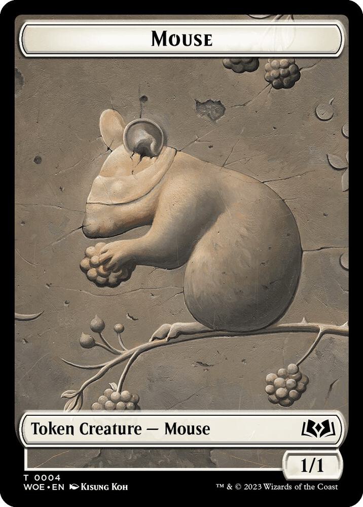 Mouse // Food Double-Sided Token 4 // 13 card from Wilds of Eldraine