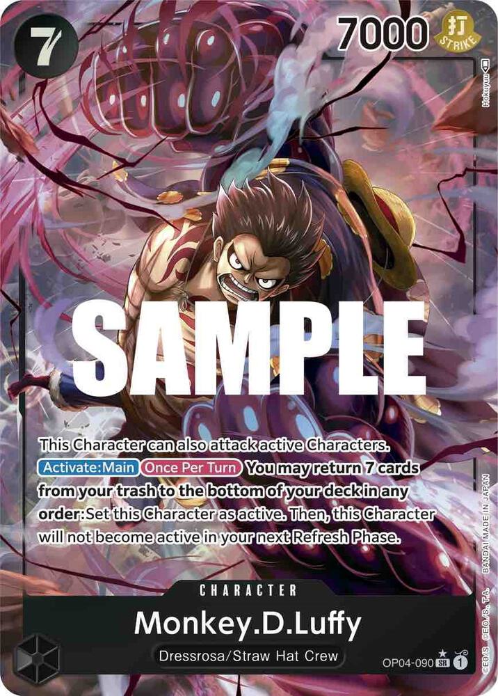 Monkey.D.Luffy (Alternate Art) OP04-090 card from Kingdoms of Intrigue