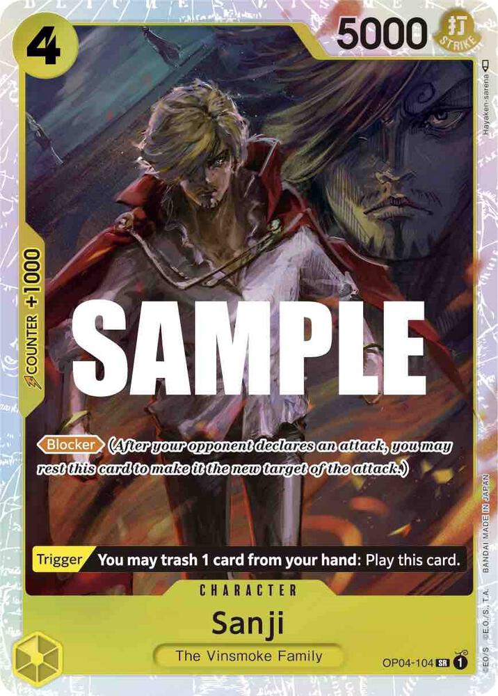 Sanji OP04-104 card from Kingdoms of Intrigue