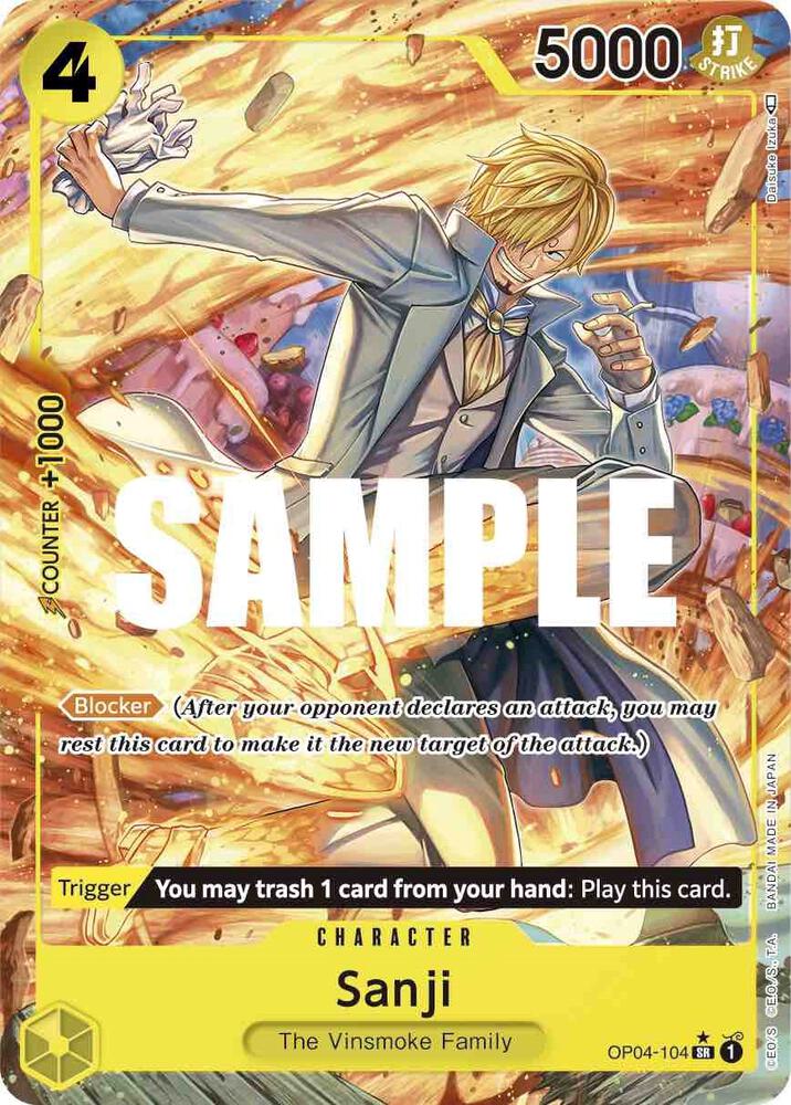 Sanji (Alternate Art) OP04-104 card from Kingdoms of Intrigue