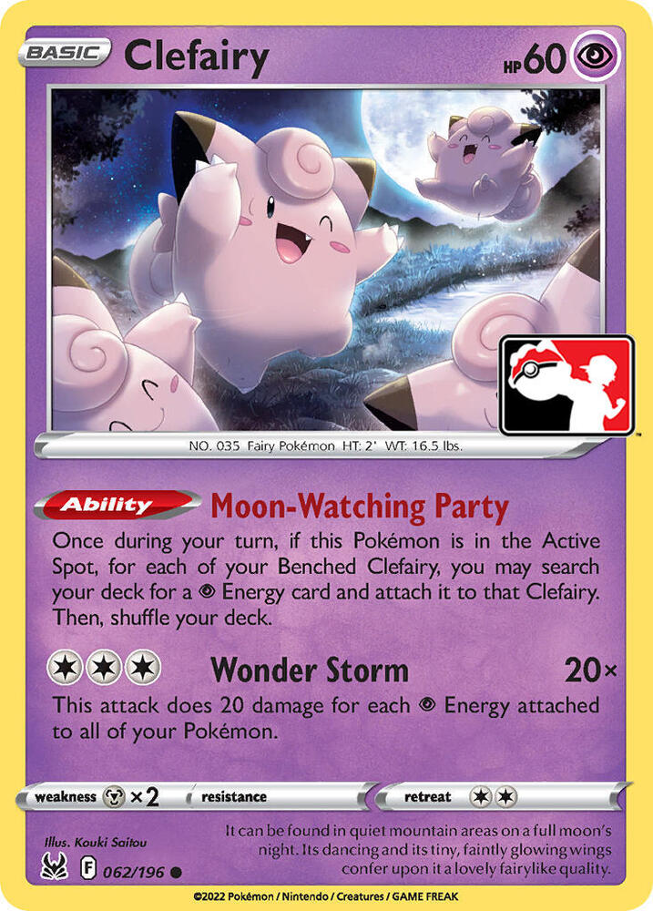 Clefairy 062/196 card from Prize Pack Series Cards