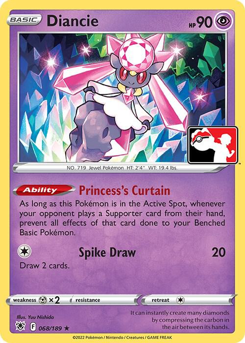 Diancie 068/189 card from Prize Pack Series Cards