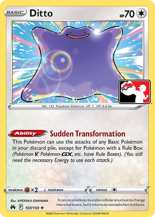 Ditto 107/159 card from Prize Pack Series Cards