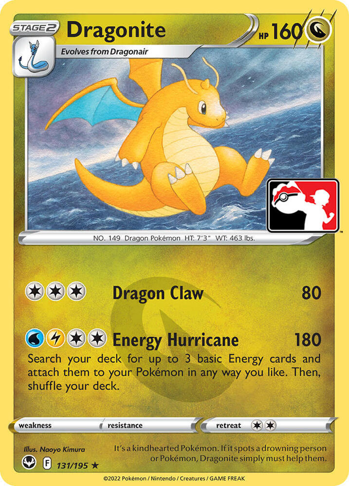 Dragonite 131/195 card from Prize Pack Series Cards
