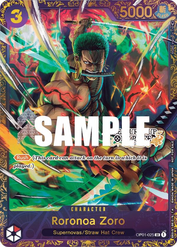 Roronoa Zoro (Treasure Cup) OP01-025 card from One Piece Promotion Cards