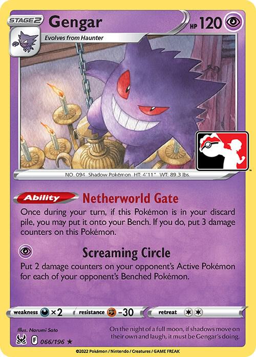 Gengar 066/196 card from Prize Pack Series Cards