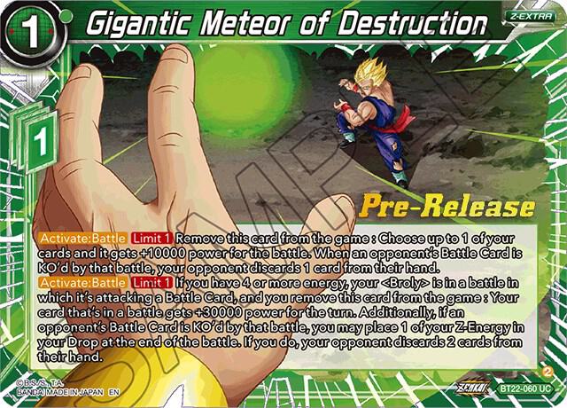 Gigantic Meteor of Destruction BT22-060 card from Critical Blow Pre-Release Cards