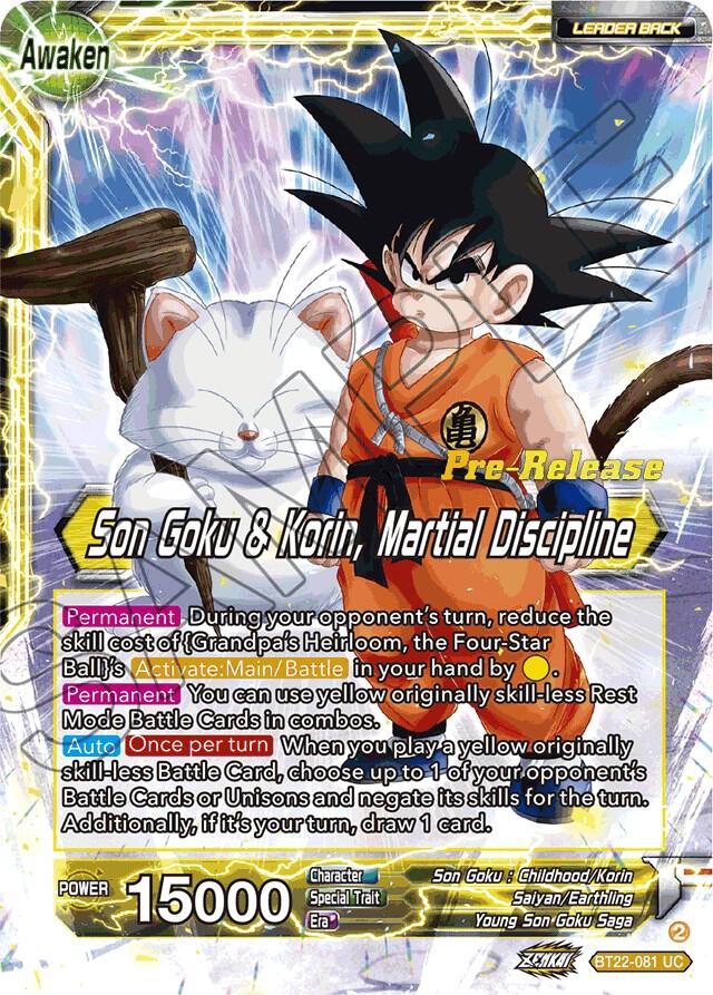Son Goku // Son Goku & Korin, Martial Discipline BT22-081 card from Critical Blow Pre-Release Cards