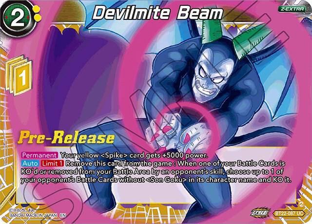 Devilmite Beam BT22-087 card from Critical Blow Pre-Release Cards