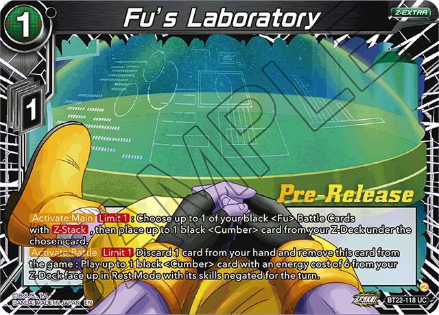 Fu's Laboratory BT22-118 card from Critical Blow Pre-Release Cards