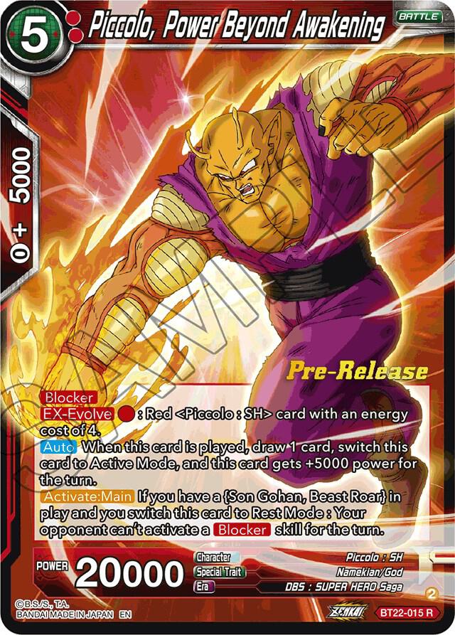 Piccolo, Power Beyond Awakening BT22-015 card from Critical Blow Pre-Release Cards
