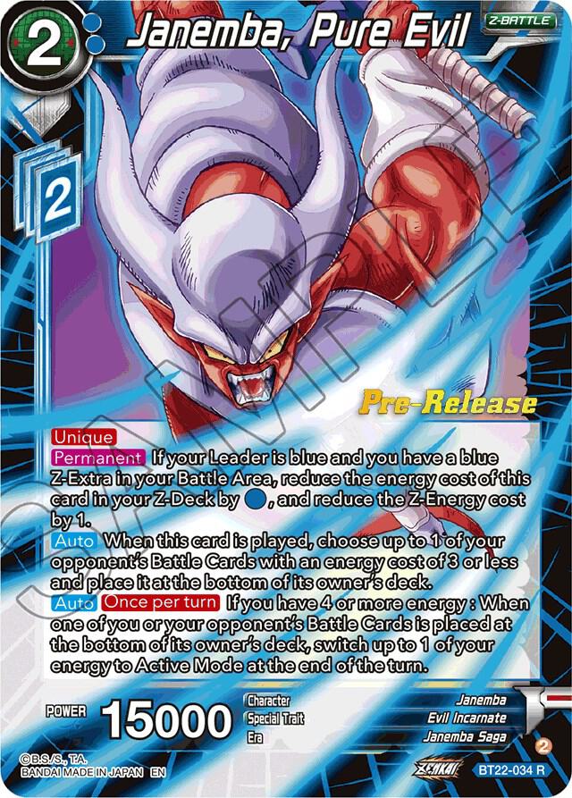 Janemba, Pure Evil BT22-034 card from Critical Blow Pre-Release Cards