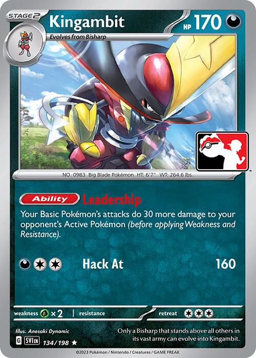 Kingambit 134/198 card from Prize Pack Series Cards