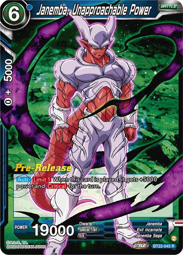 Janemba, Unapproachable Power BT22-045 card from Critical Blow Pre-Release Cards
