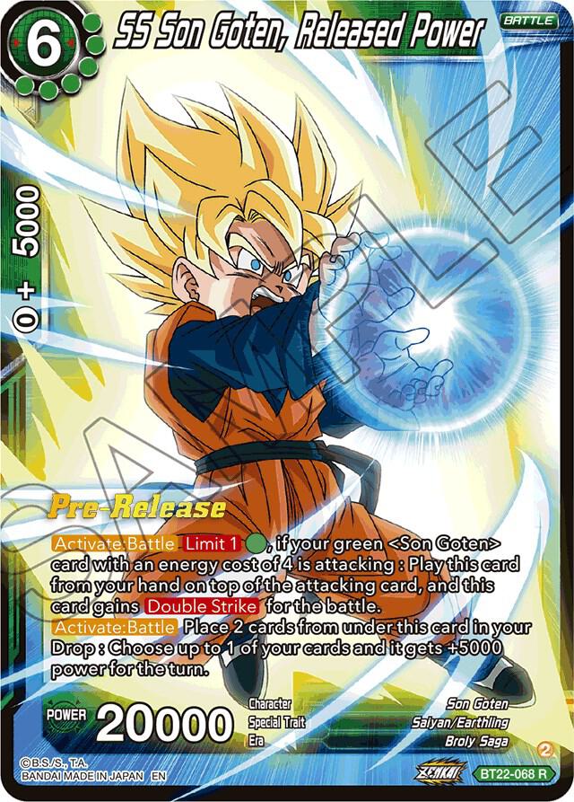 SS Son Goten, Released Power BT22-068 card from Critical Blow Pre-Release Cards