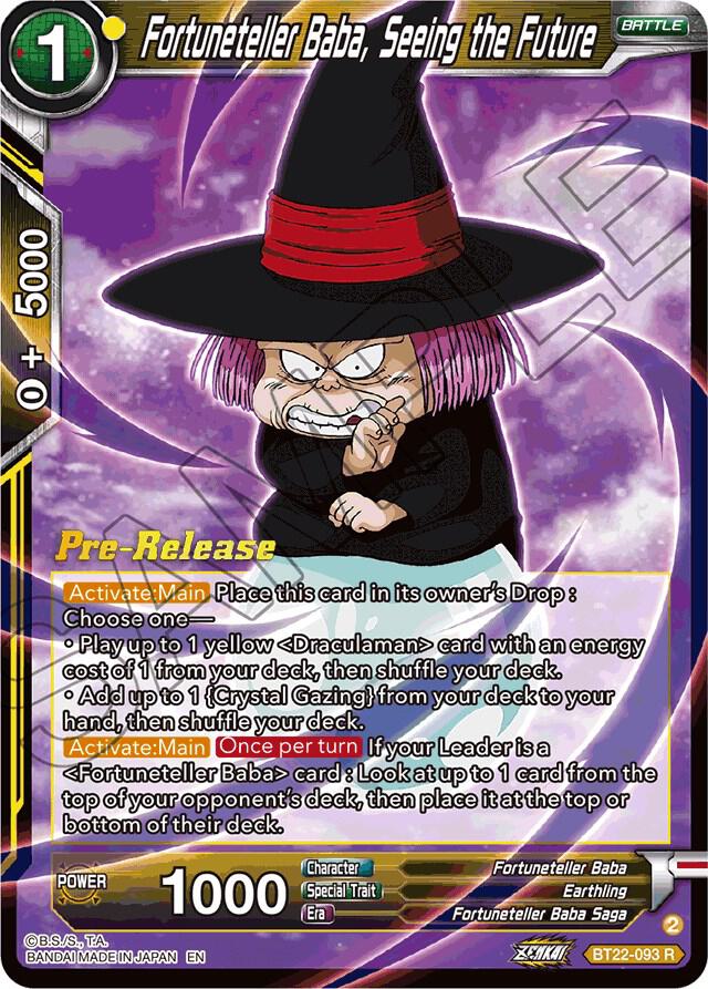 Fortuneteller Baba, Seeing the Future BT22-093 card from Critical Blow Pre-Release Cards