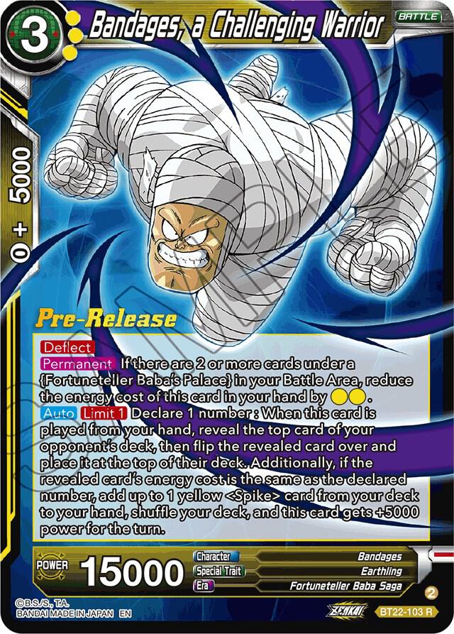 Bandages, a Challenging Warrior BT22-103 card from Critical Blow Pre-Release Cards