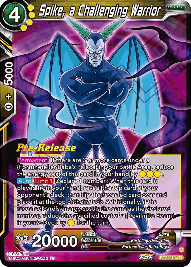 Spike, a Challenging Warrior BT22-104 card from Critical Blow Pre-Release Cards