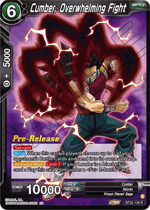 Cumber, Overwhelming Fight BT22-129 card from Critical Blow Pre-Release Cards