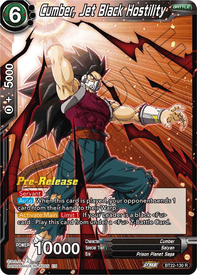 Cumber, Jet Black Hostility BT22-130 card from Critical Blow Pre-Release Cards