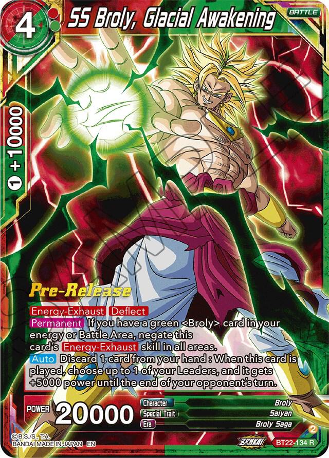 SS Broly, Glacial Awakening BT22-134 card from Critical Blow Pre-Release Cards