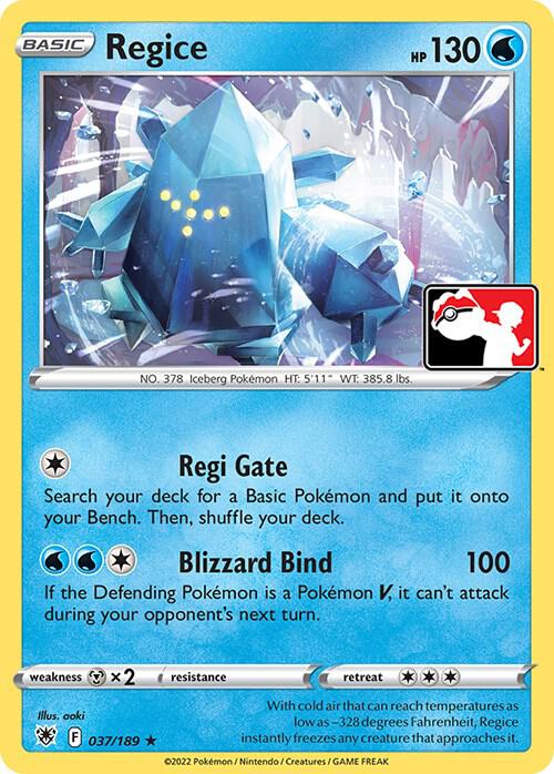 Regice 037/189 card from Prize Pack Series Cards