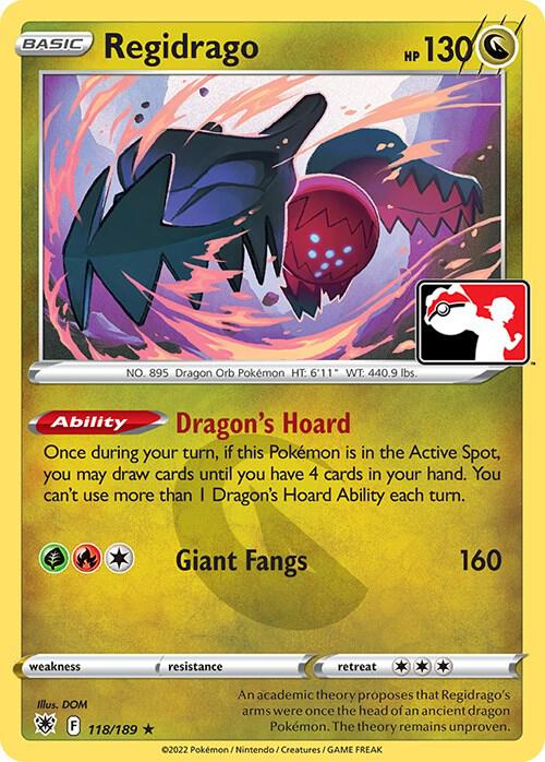 Regidrago 118/189 card from Prize Pack Series Cards